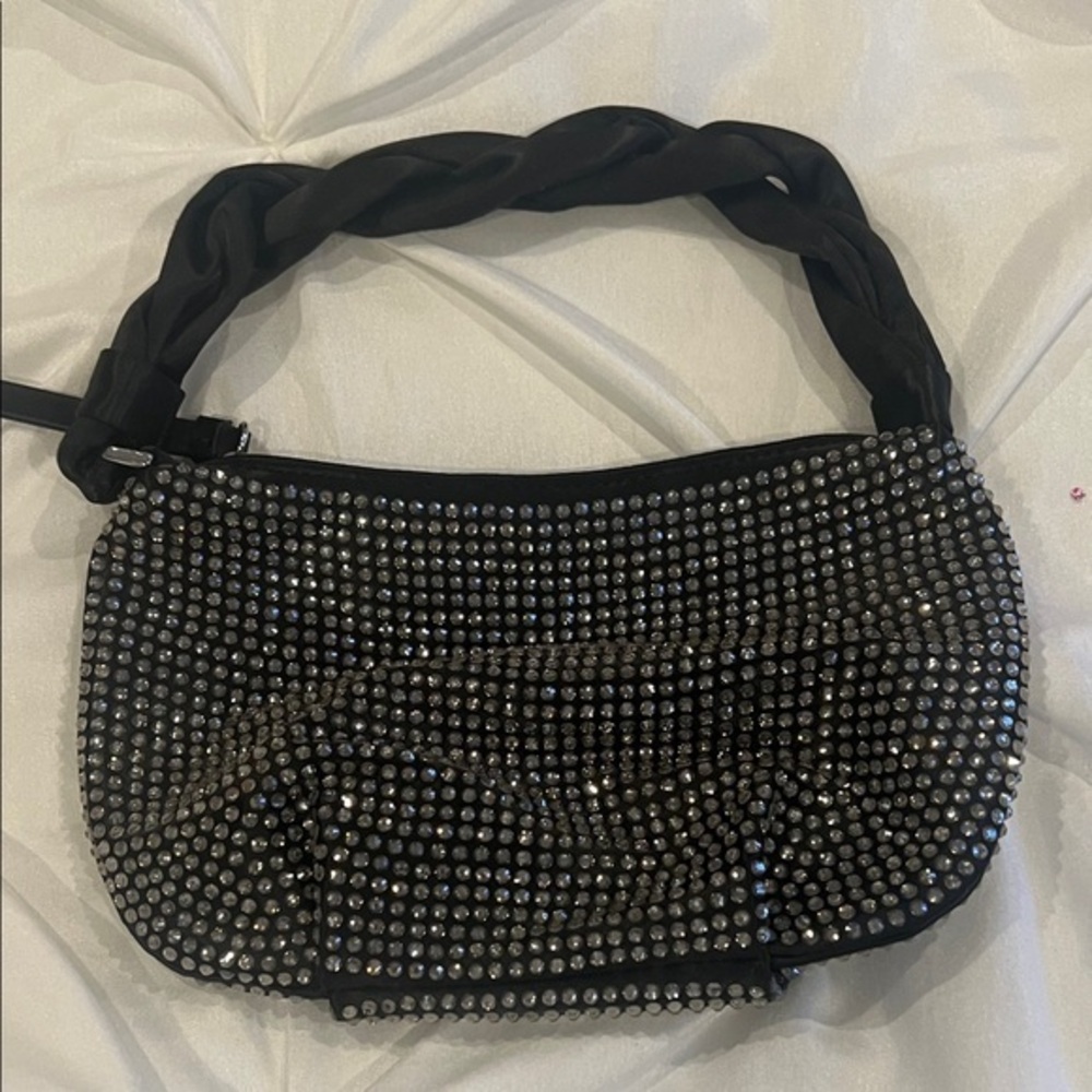 ZARA Elegant Black Rhinestone Women's Bag